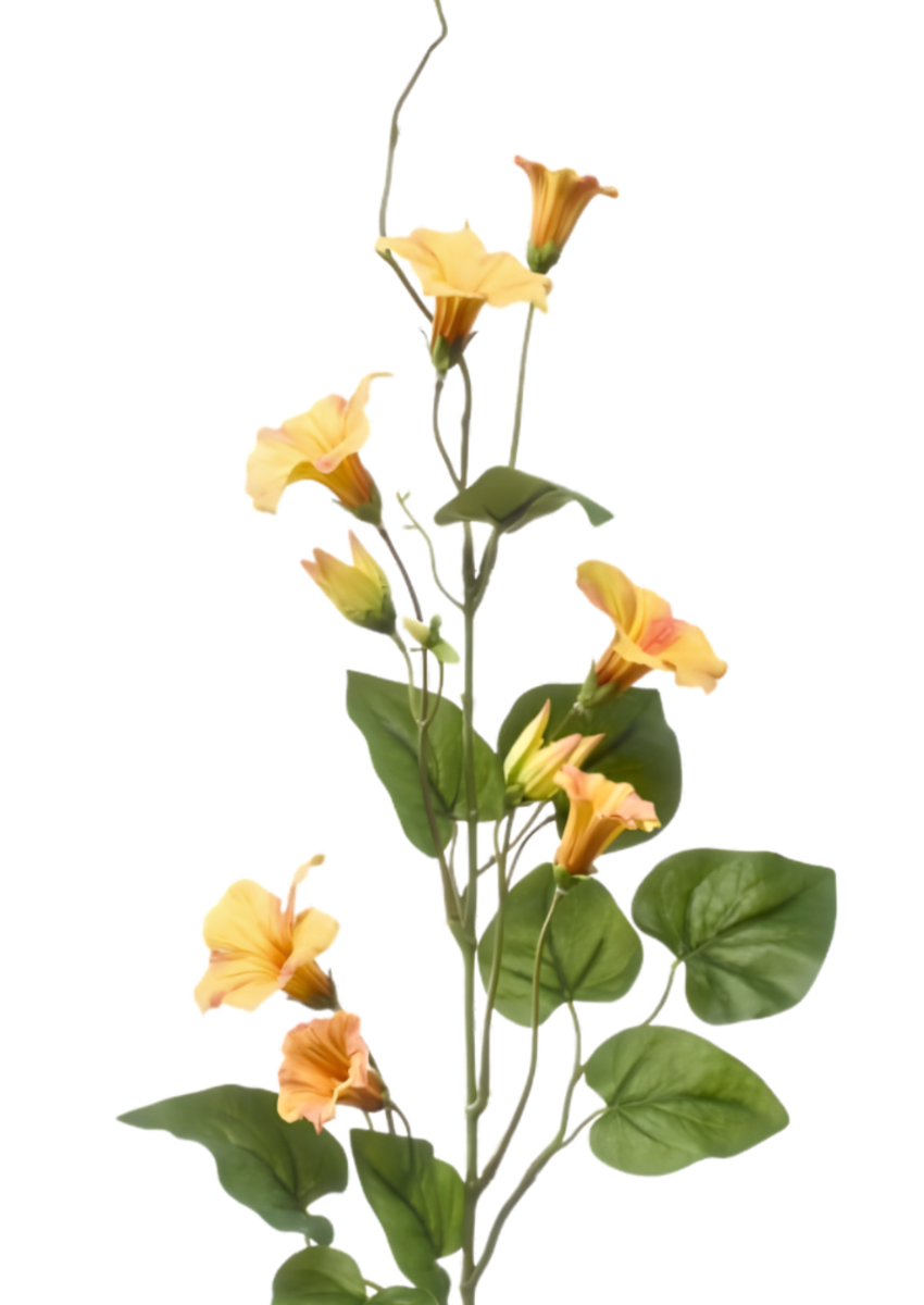 Zijden bloem "Petunia" geel | 74cm