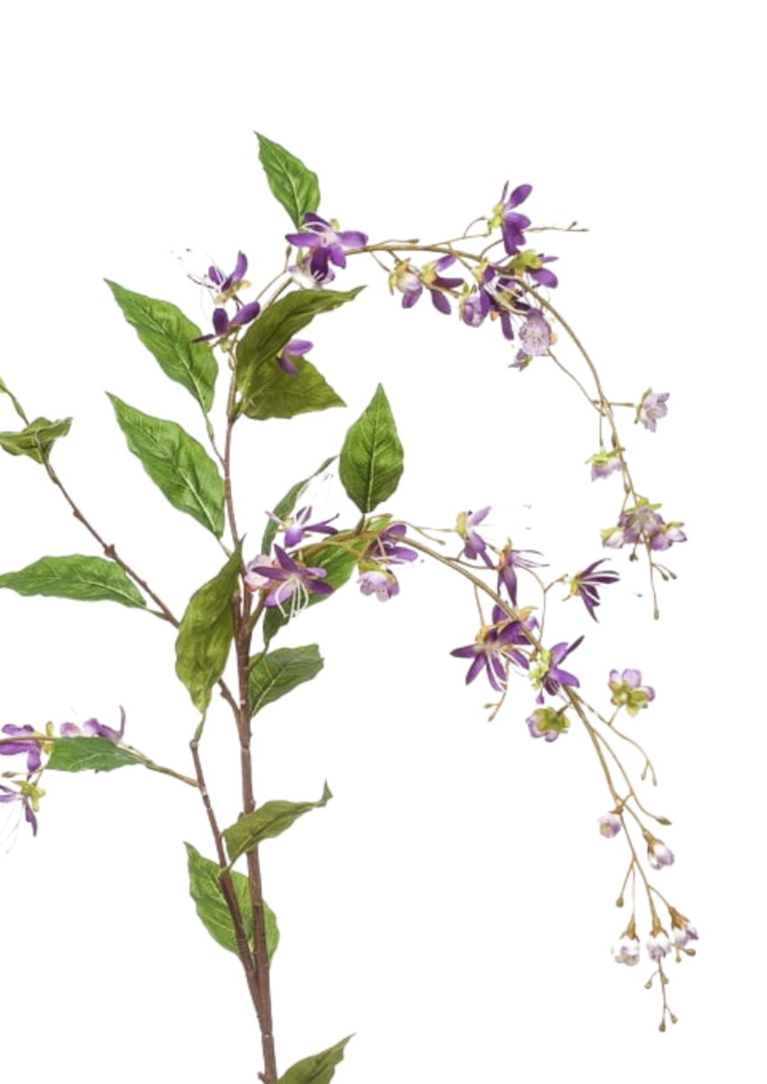 Zijden bloem "Hangende bloessem" paars | 125cm