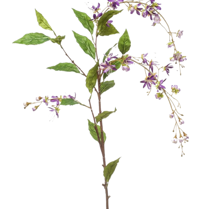 Zijden bloem "Hangende bloessem" paars | 125cm