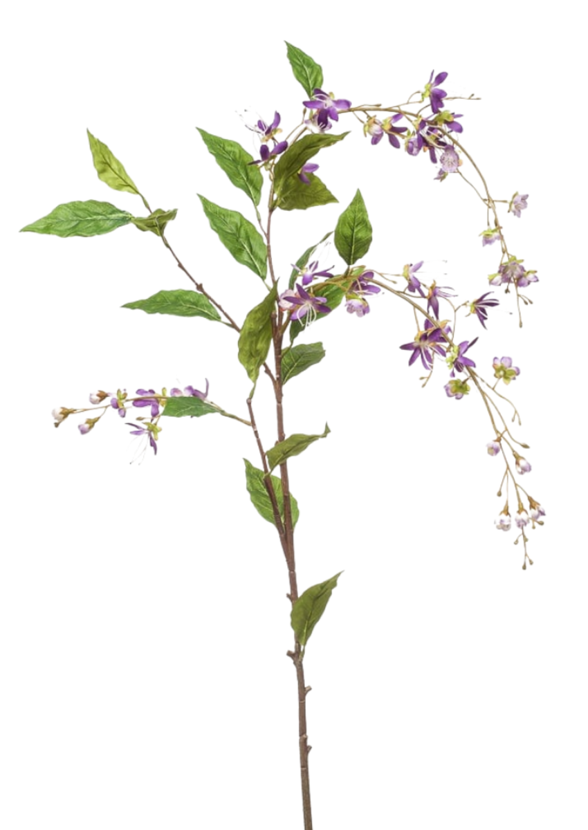 Zijden bloem "Hangende bloessem" paars | 125cm