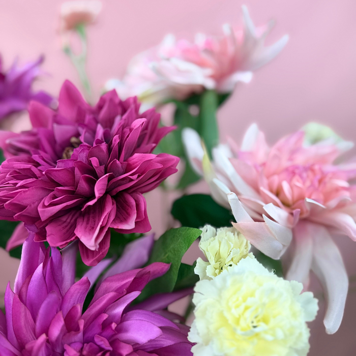 Zijden boeket "Dahlia's Kiss" | 60 cm