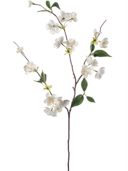 Zijden bloem "Perzikbloesem" créme | 80cm