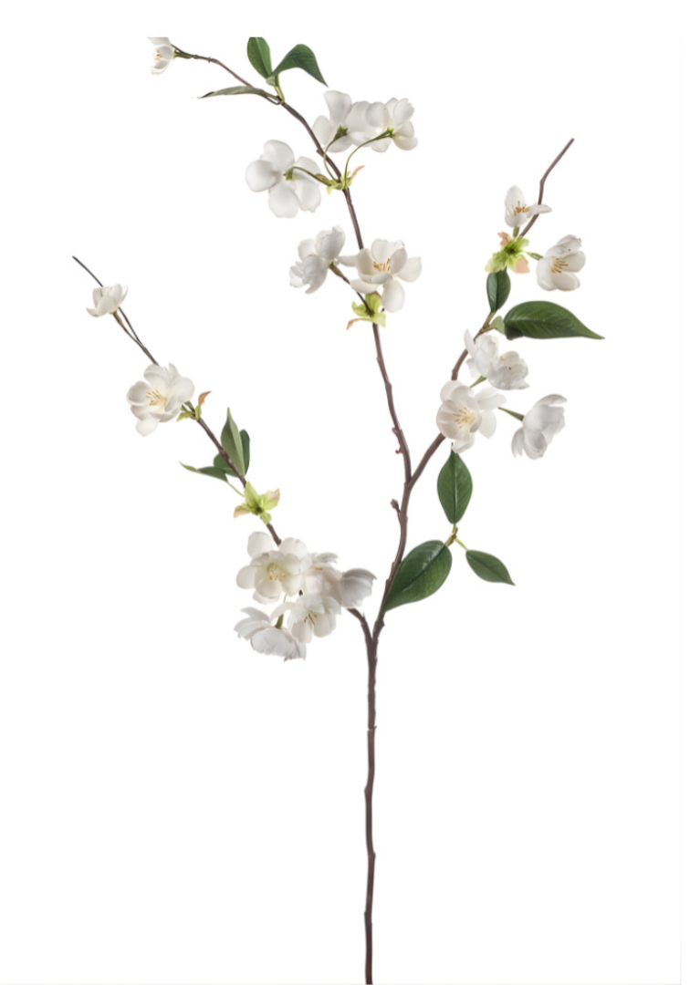 Zijden bloem "Appelbloesem" wit | 80cm