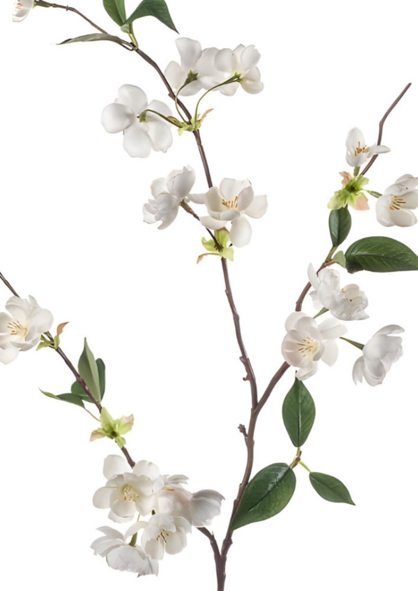 Zijden bloem "Appelbloesem" wit | 80cm