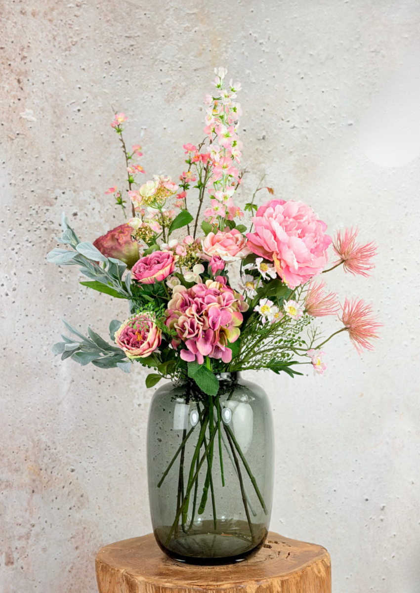 Zijden boeket "Lovely Pink" | 75cm