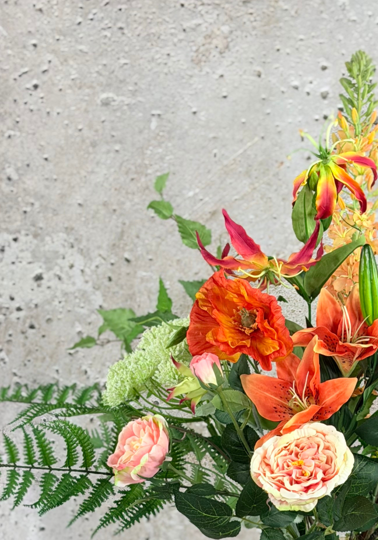 Zijden boeket "Soft Orange" | 100cm