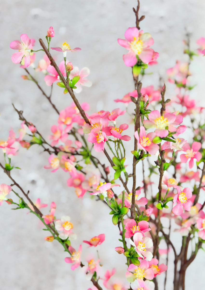 Zijden boeket "Appel Bloesem" - inclusief stijlvolle vaas | 85cm