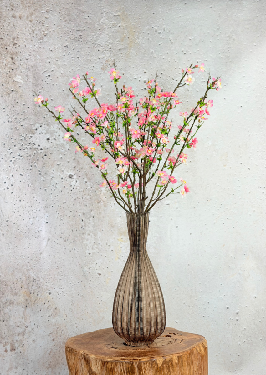 Zijden boeket "Appel Bloesem" - inclusief stijlvolle vaas | 85cm