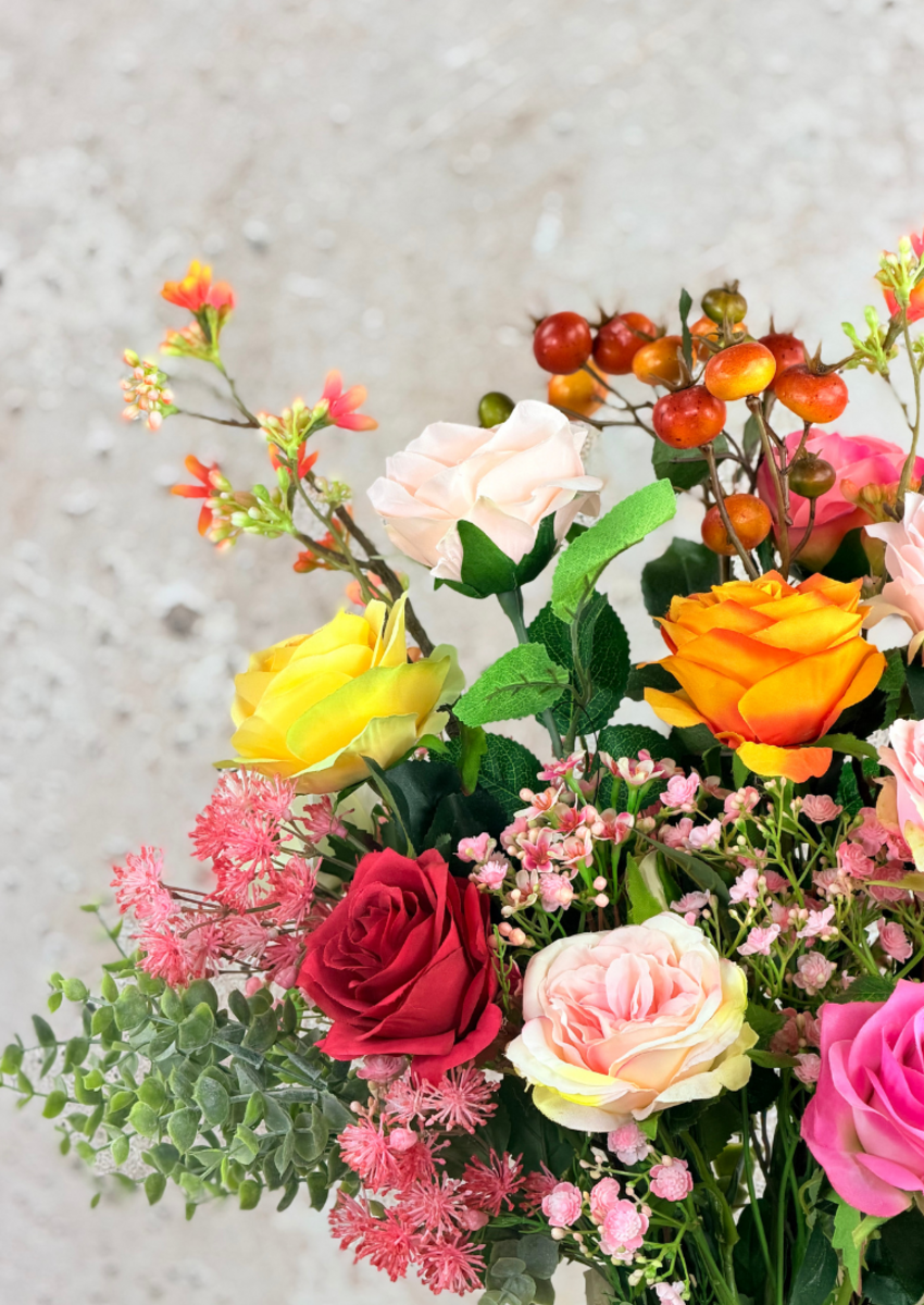 Zijden boeket "Rosie's Blaze" | 50cm