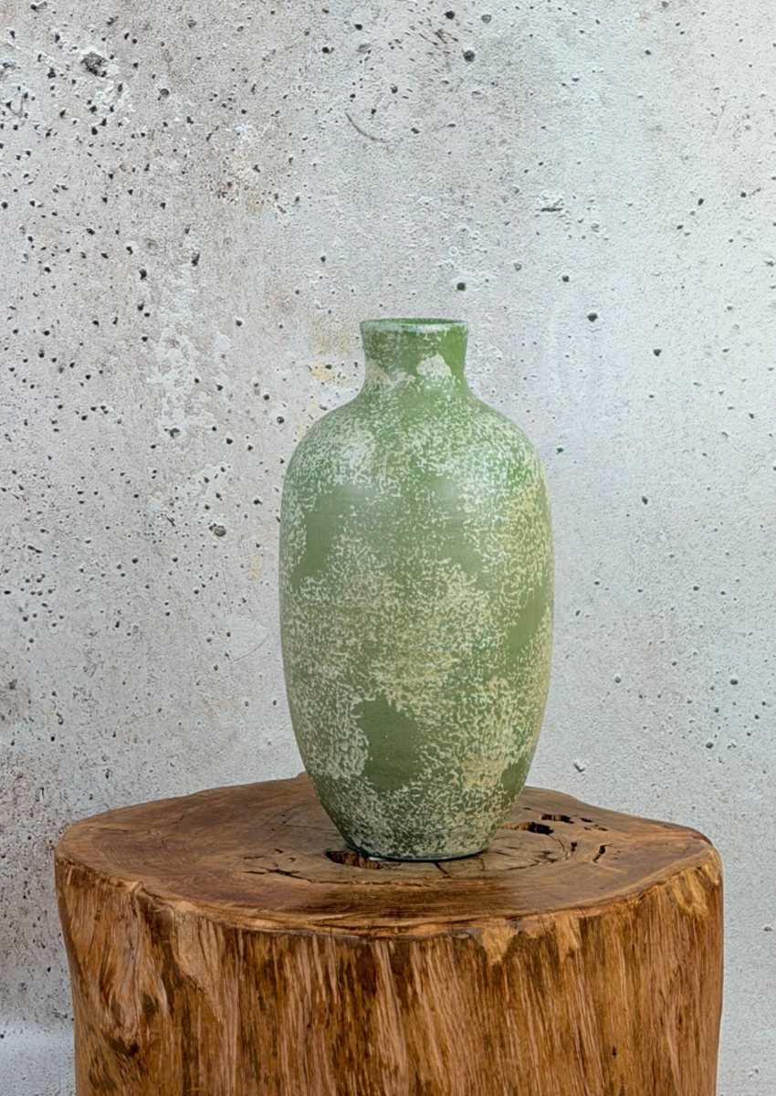 Luxe betonnen vaas - groen | 35 cm