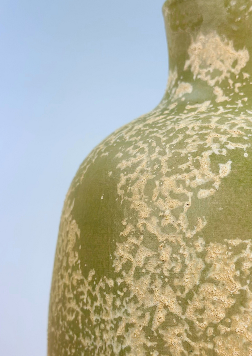 Luxe betonnen vaas - groen | 35 cm