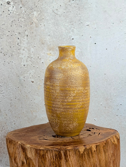 Luxe betonnen vaas - okergeel | 35cm