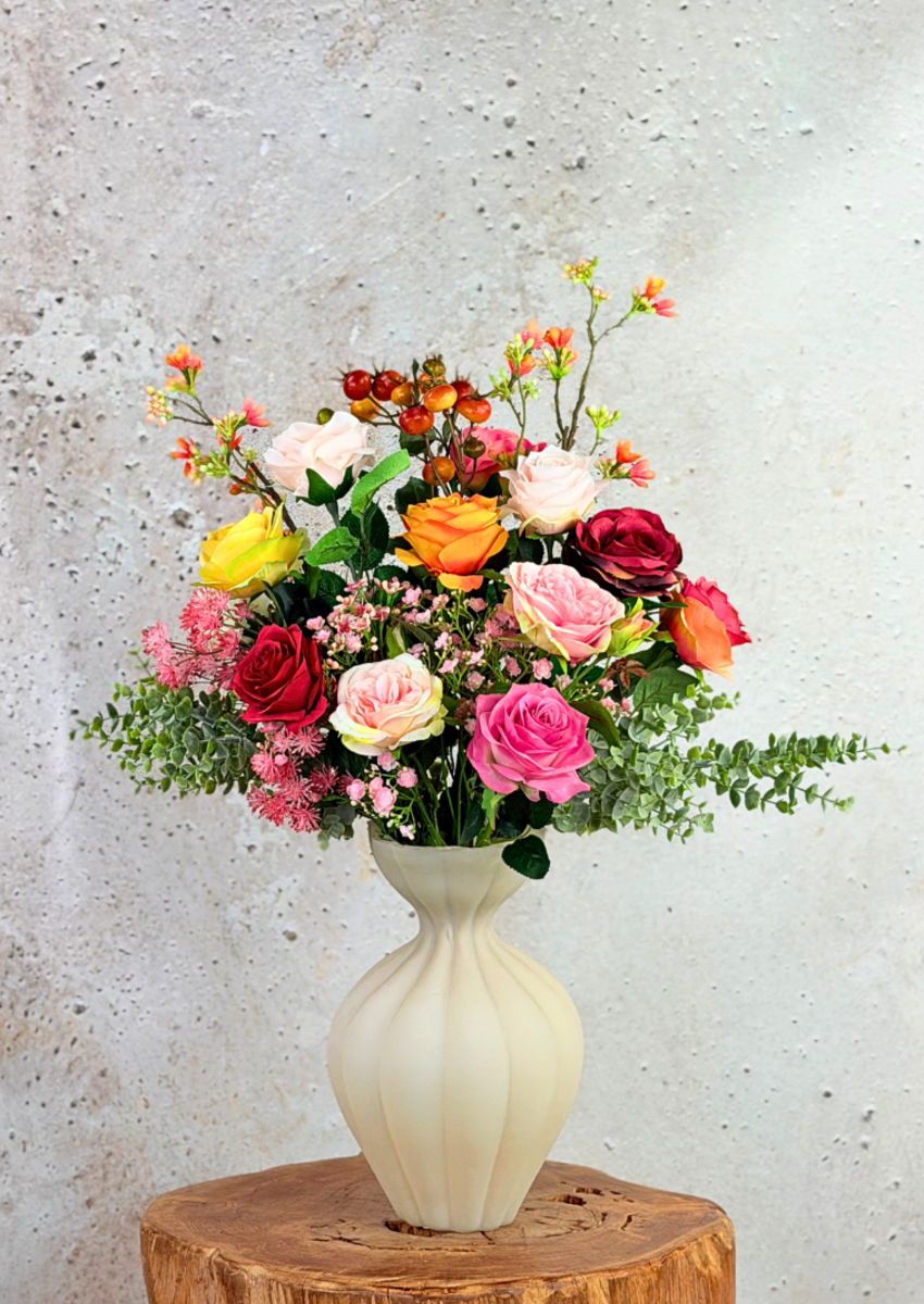 Zijden boeket "Rosie's Blaze" | 50cm