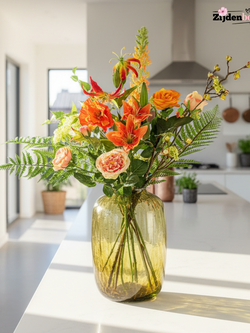 Zijden boeket "Soft Orange" | 100cm