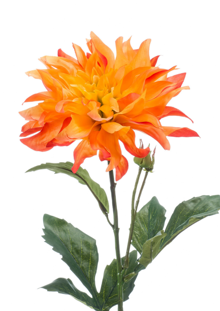 Zijden bloem "Dahlia" oranje | 60 cm