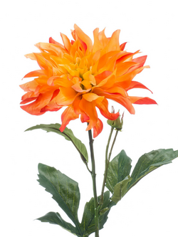 Zijden bloem "Dahlia" twist oranje | 70 cm
