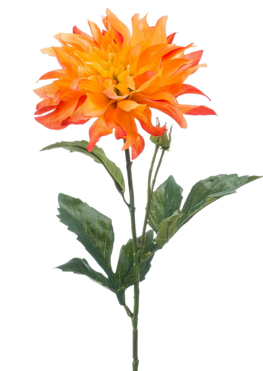 Zijden bloem "Dahlia" twist oranje | 70 cm