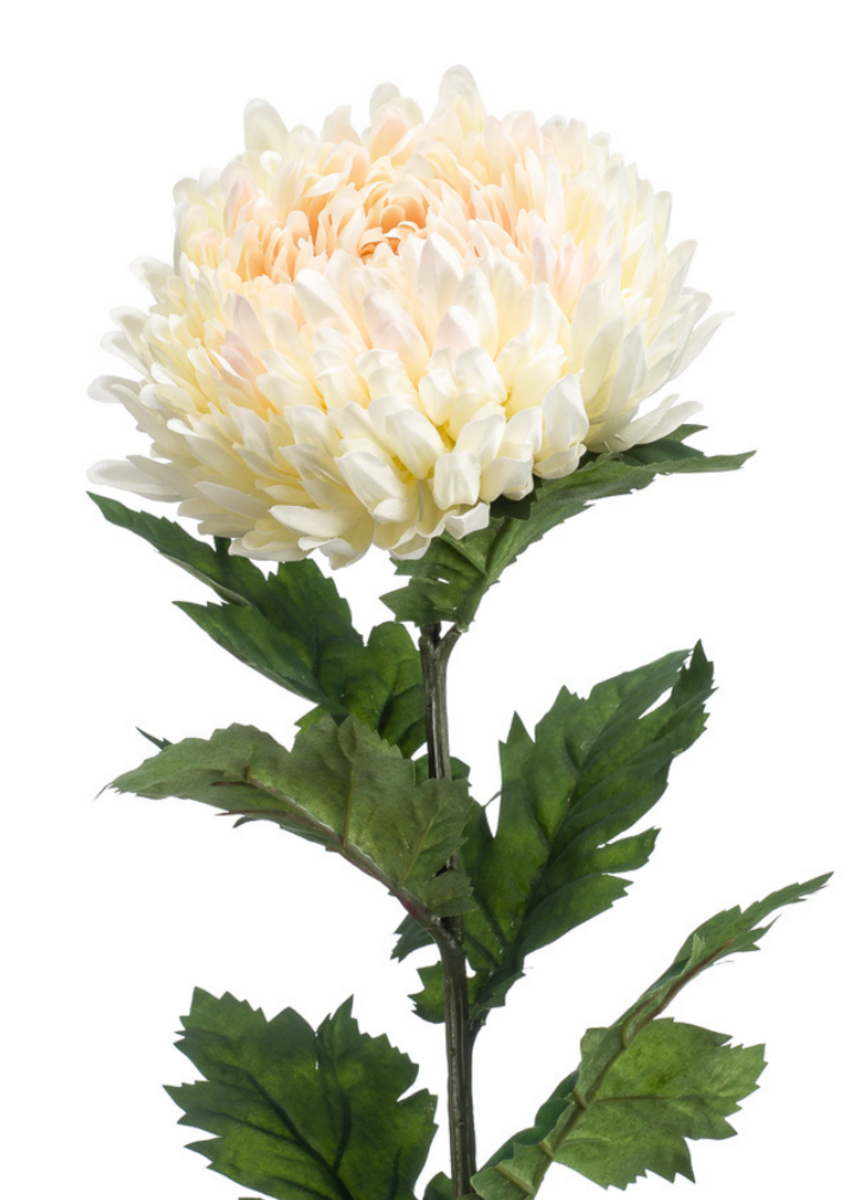 Zijden bloem "Mum" crème | 75 cm