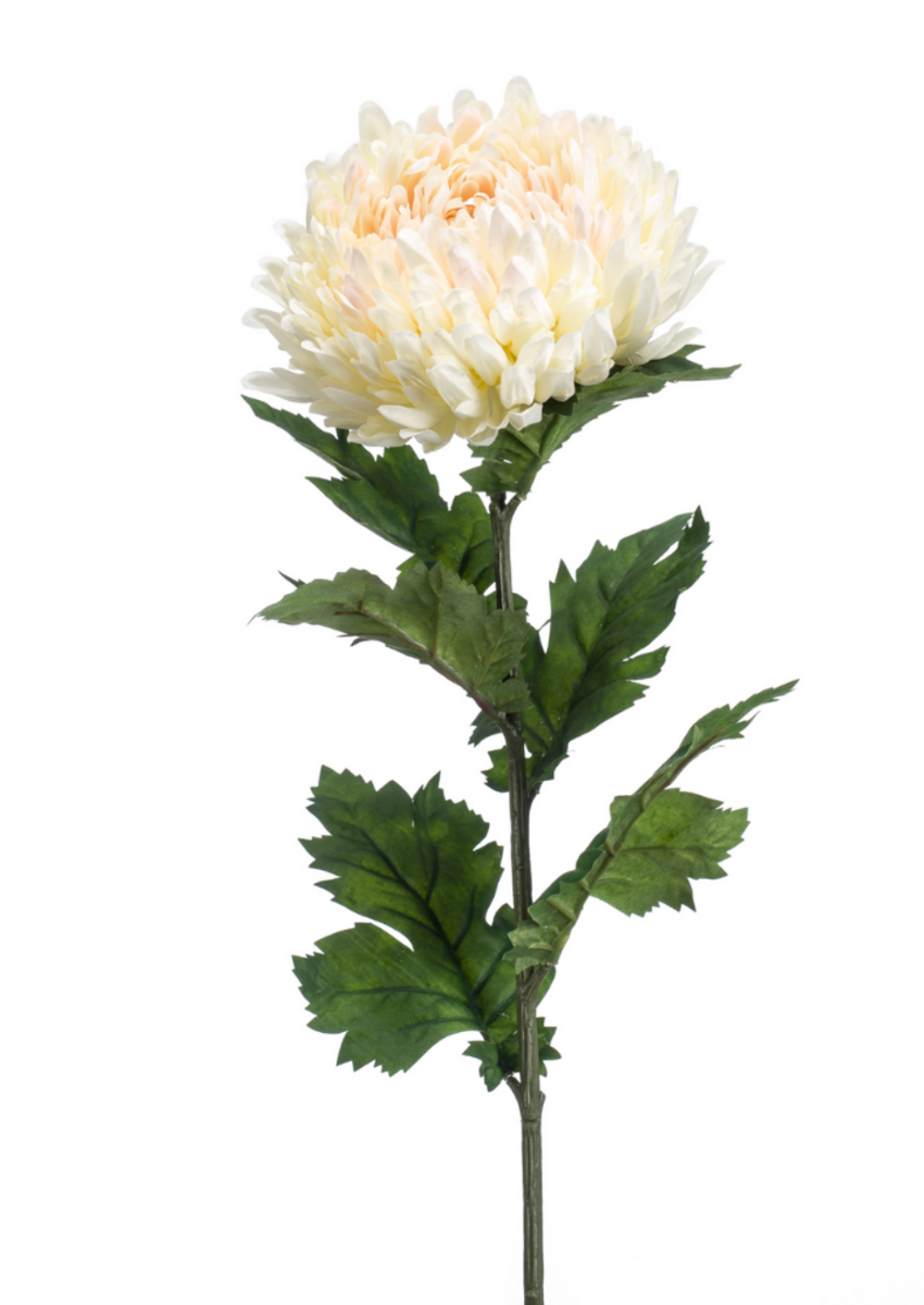 Zijden bloem "Mum" crème | 75 cm