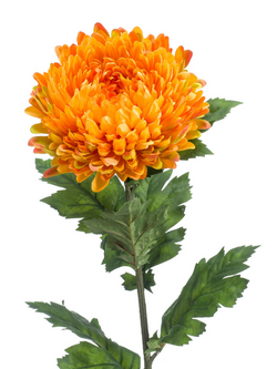 Zijden bloem "Mum" geel | 75 cm