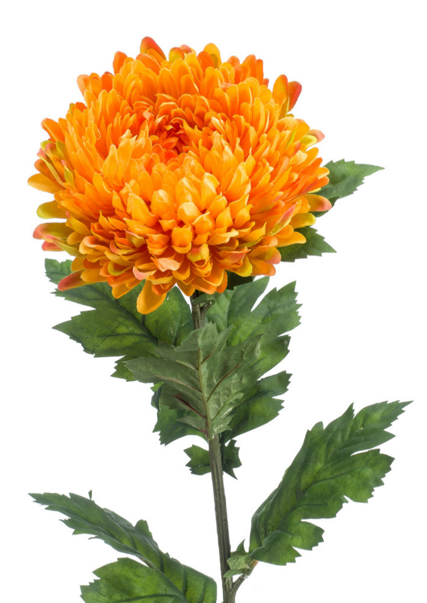 Zijden bloem "Mum" geel | 75 cm