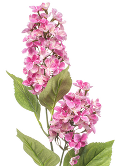 Zijden bloem "Hydrangea" Spray perzik / paars | 75 cm