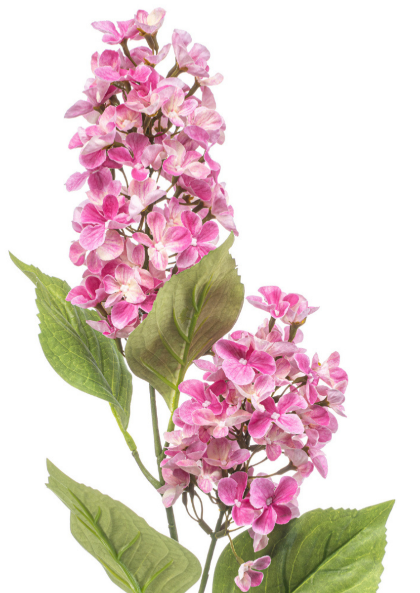 Zijden bloem "Hydrangea" Spray perzik / paars | 75 cm