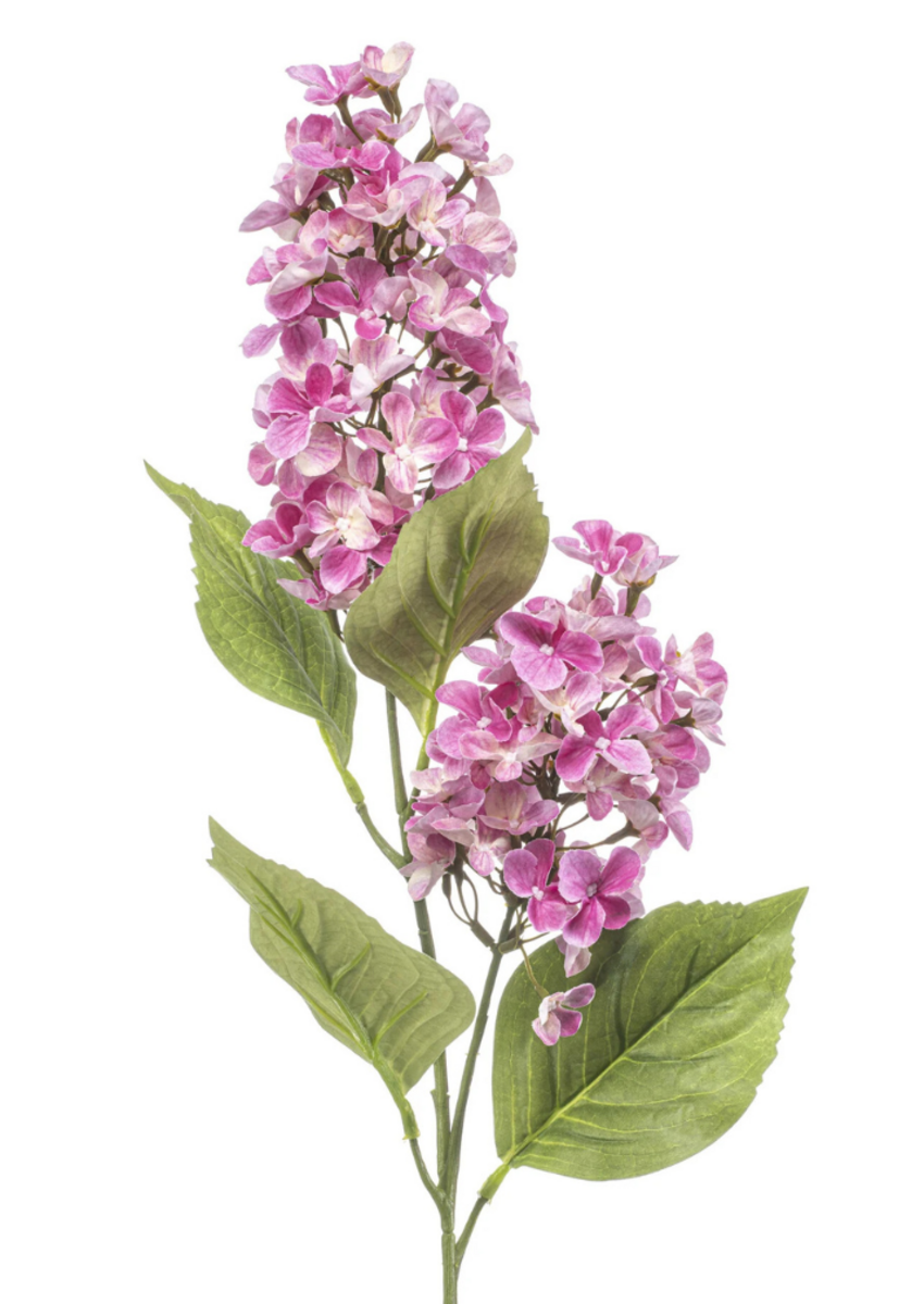 Zijden bloem "Hydrangea" Spray perzik / paars | 75 cm