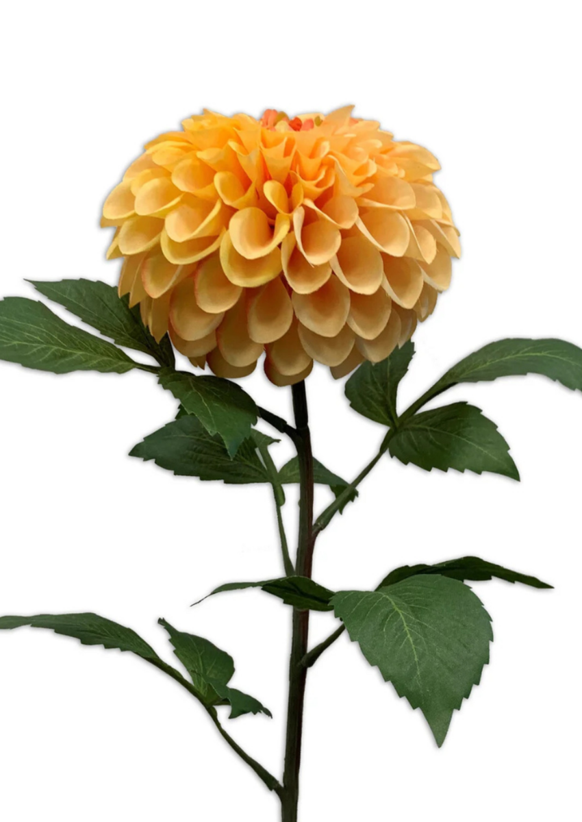 Zijden bloem "Dahlia" Pompom perzik | 74 cm
