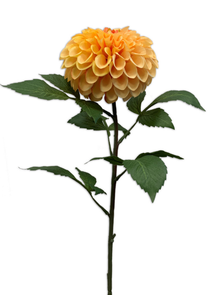 Zijden bloem "Dahlia" Pompom perzik | 74 cm
