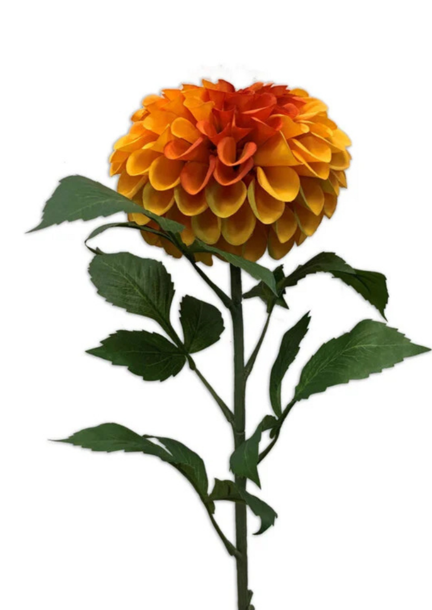 Zijden bloem "Dahlia" Pompom oranje | 74 cm