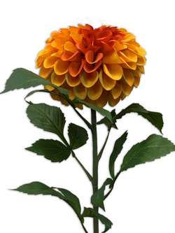 Zijden bloem "Dahlia" Pompom oranje | 74 cm
