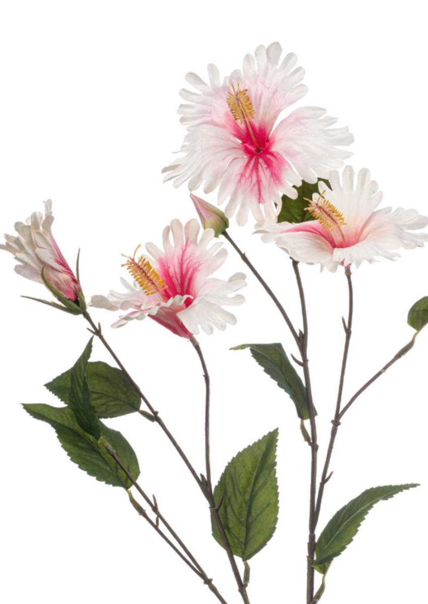 Zijden bloem "Hibiscus" roze | 86 cm