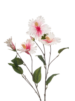 Zijden bloem "Hibiscus" roze | 86 cm