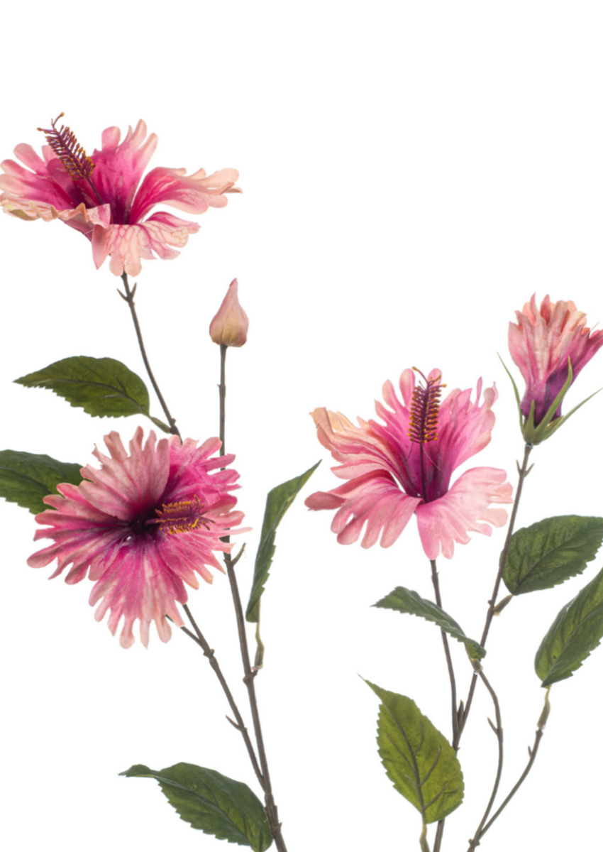 Zijden bloem "Hibiscus" paars | 86 cm