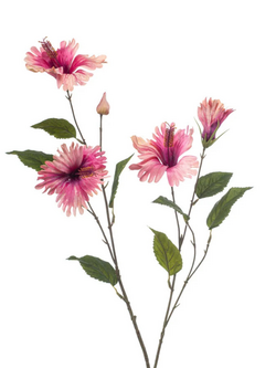 Zijden bloem "Hibiscus" paars | 86 cm