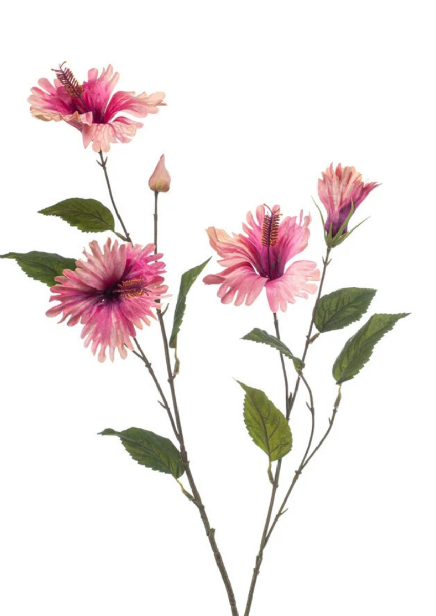 Zijden bloem "Hibiscus" paars | 86 cm