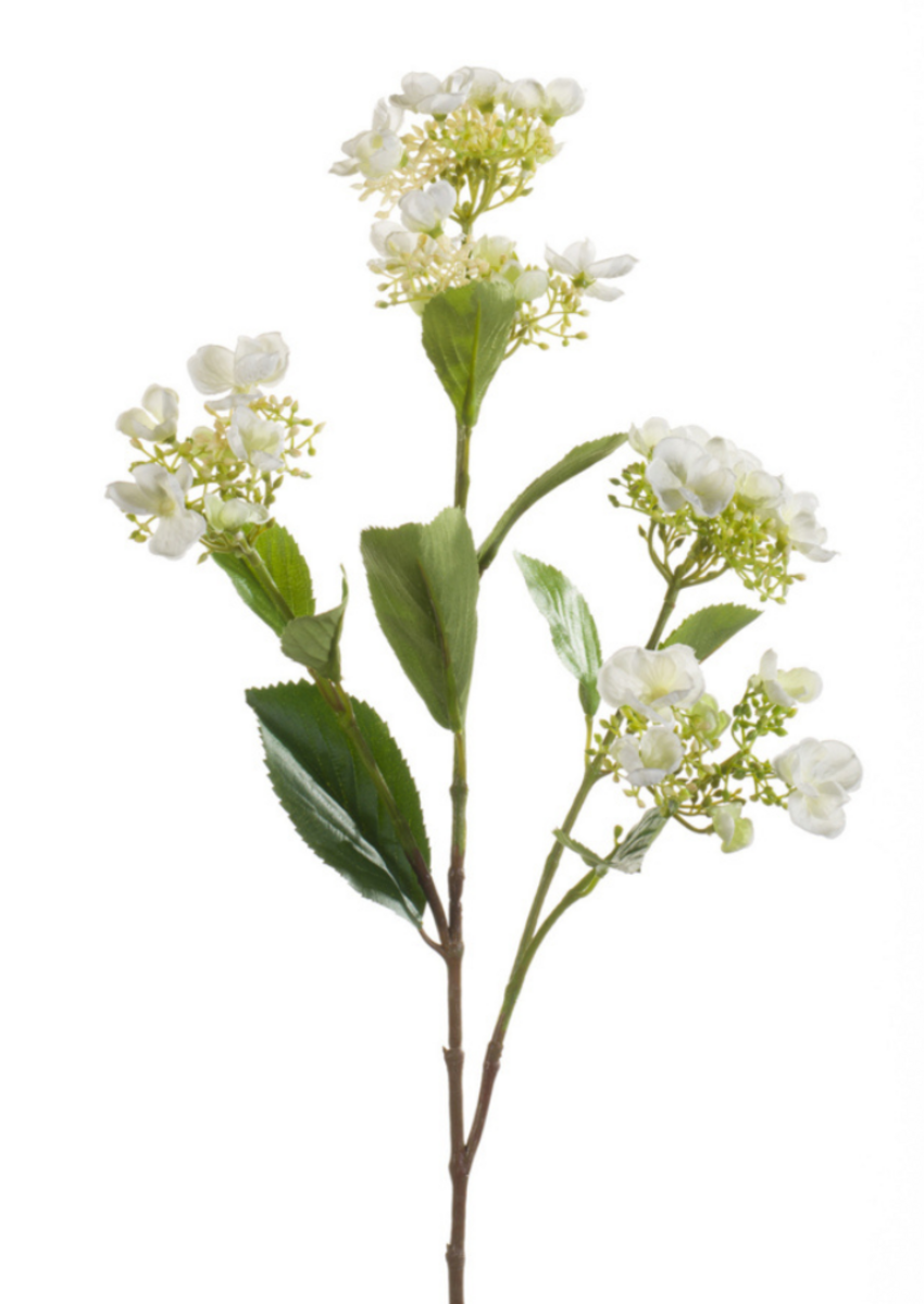 Zijden bloem "Hydrangea" crème | 75cm