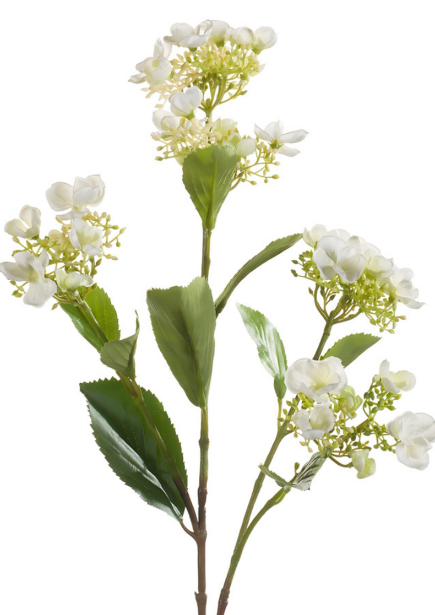 Zijden bloem "Hydrangea" crème | 75cm