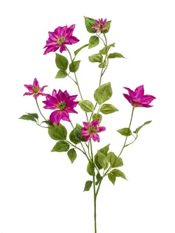 Zijden bloem "Clematis" fuchsia | 110 cm