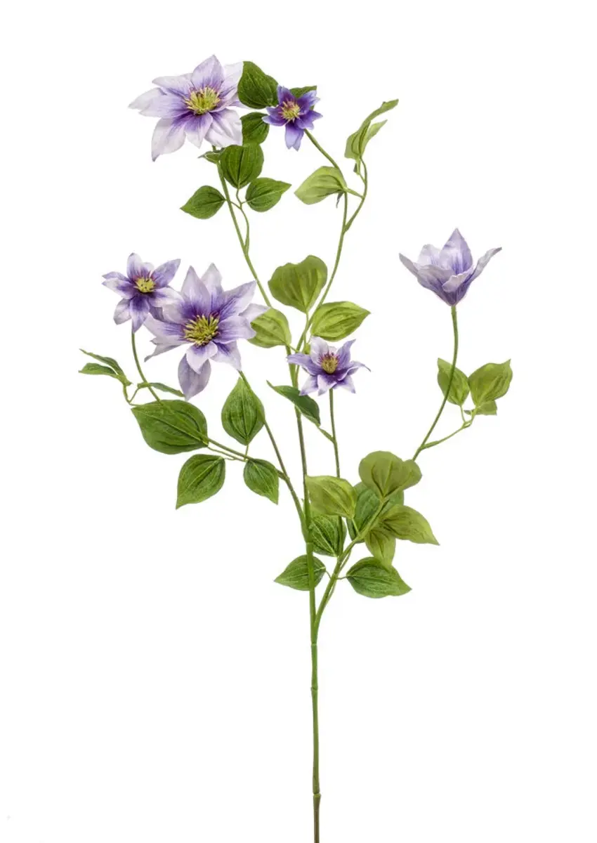 Zijden bloem "Clematis" paars | 110 cm