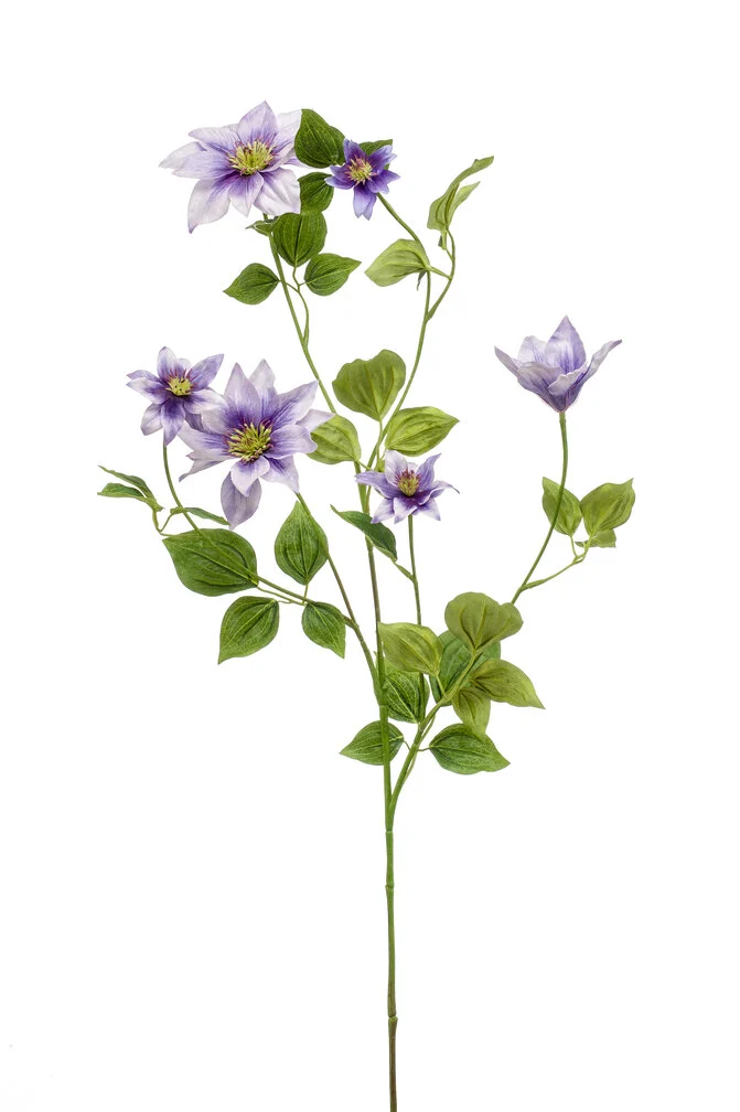 Zijden bloem "Clematis" paars | 110 cm