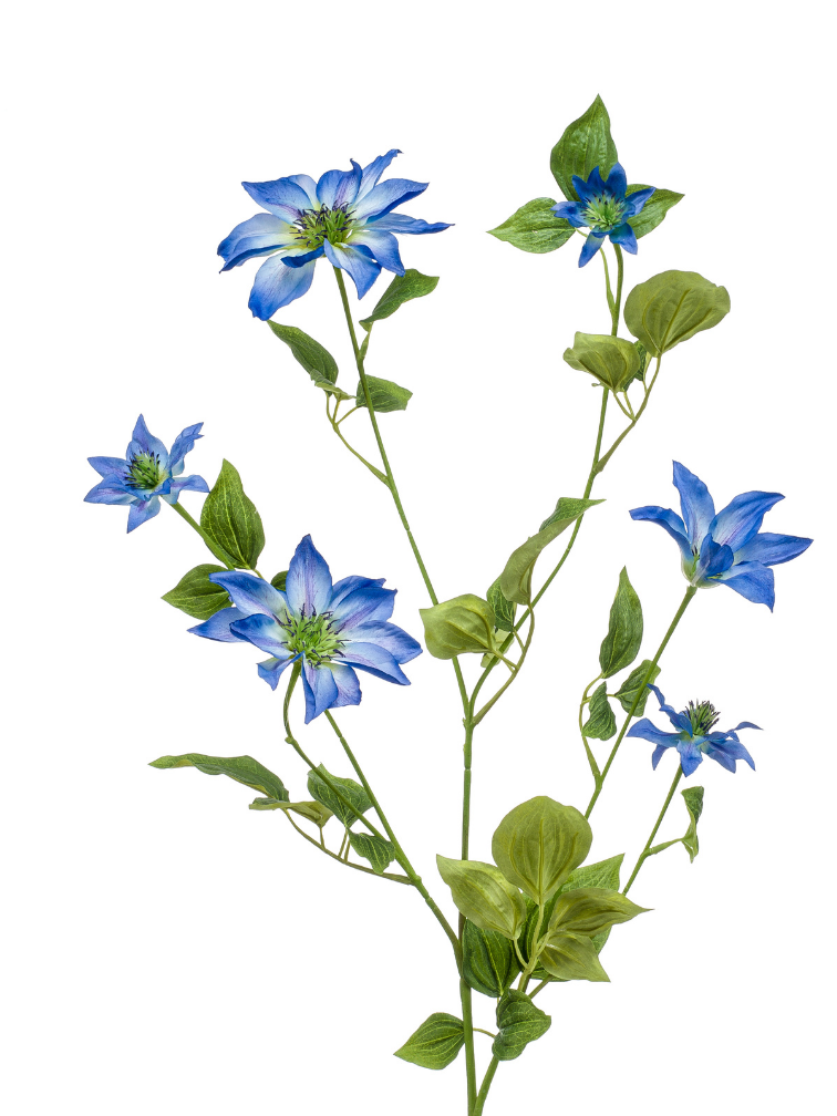 Zijden bloem "Clematis" blauw | 110 cm