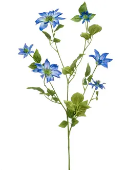 Zijden bloem "Clematis" blauw | 110 cm