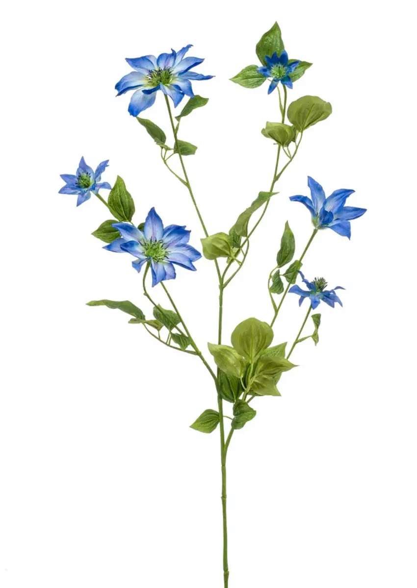 Zijden bloem "Clematis" blauw | 110 cm