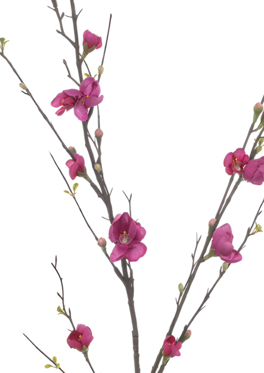 Zijden bloesem "Quince bloesem tak" paars | 125 cm