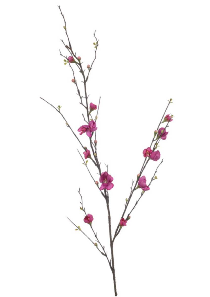 Zijden bloesem "Quince bloesem tak" paars | 125 cm