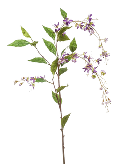 Zijden bloem "bloesem hangende tak" paars | 125 cm