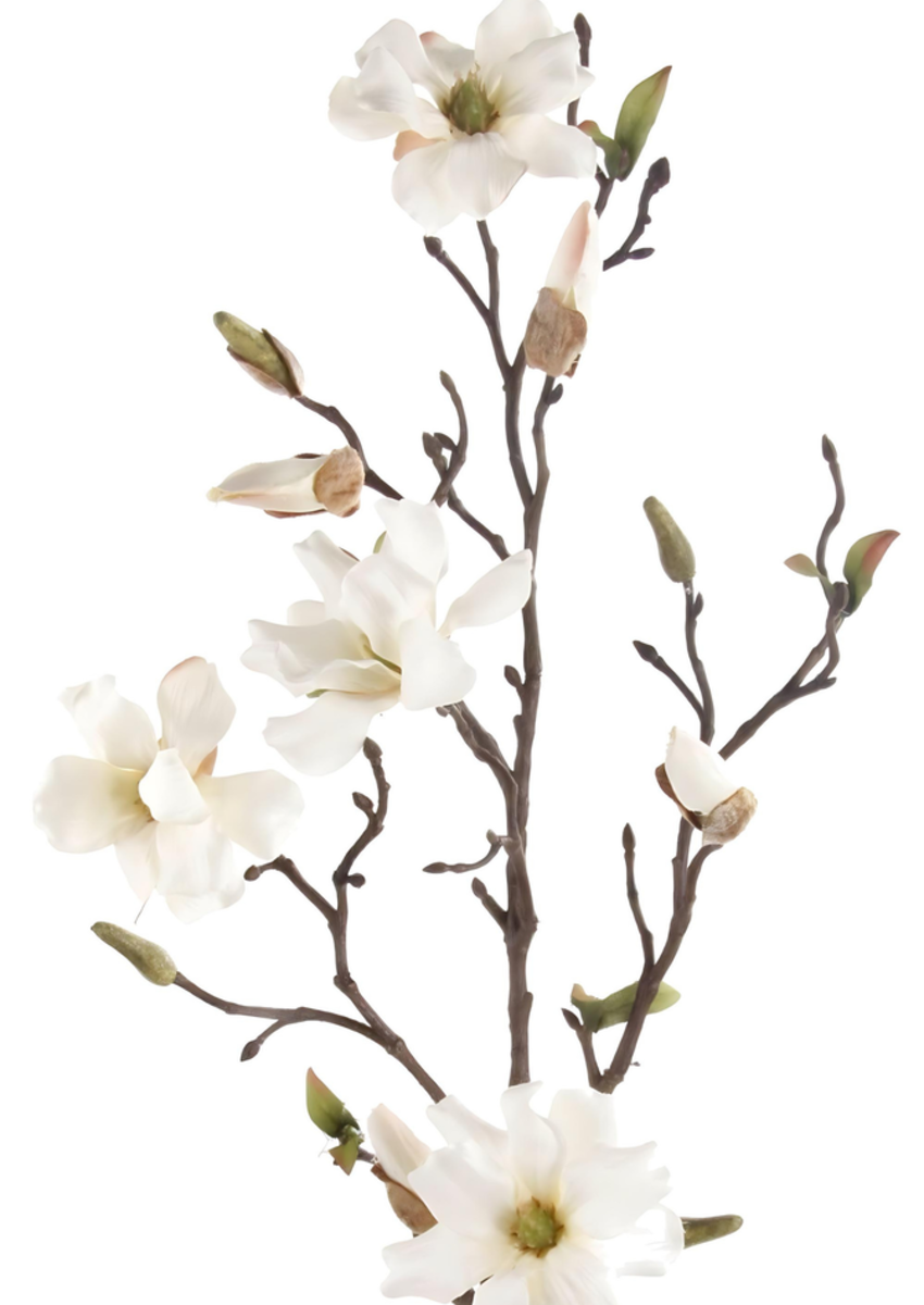 Zijden bloem "Magnolia wild" crème | 75 cm