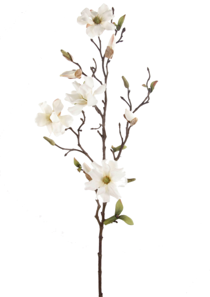 Zijden bloem "Magnolia wild" crème | 75 cm